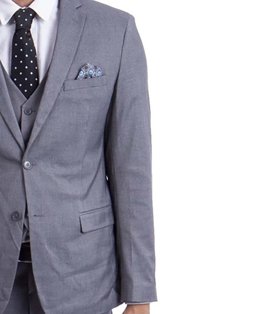 M9808-T. Slim: Grey Slim Fit 3 Piece Suit