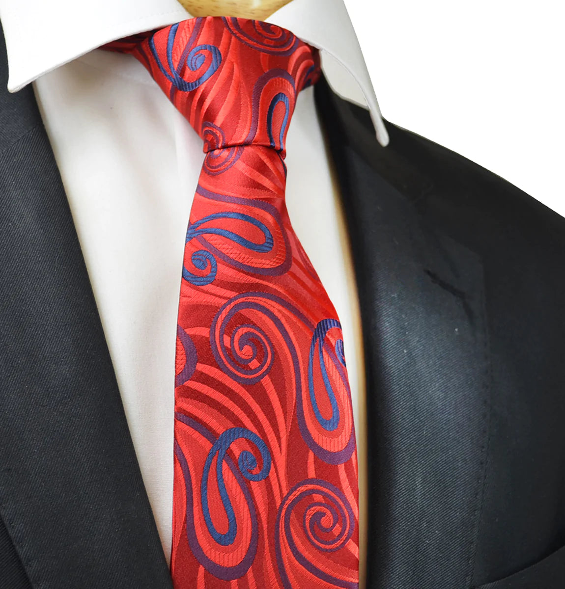 Red Wild Paisley Design Tie