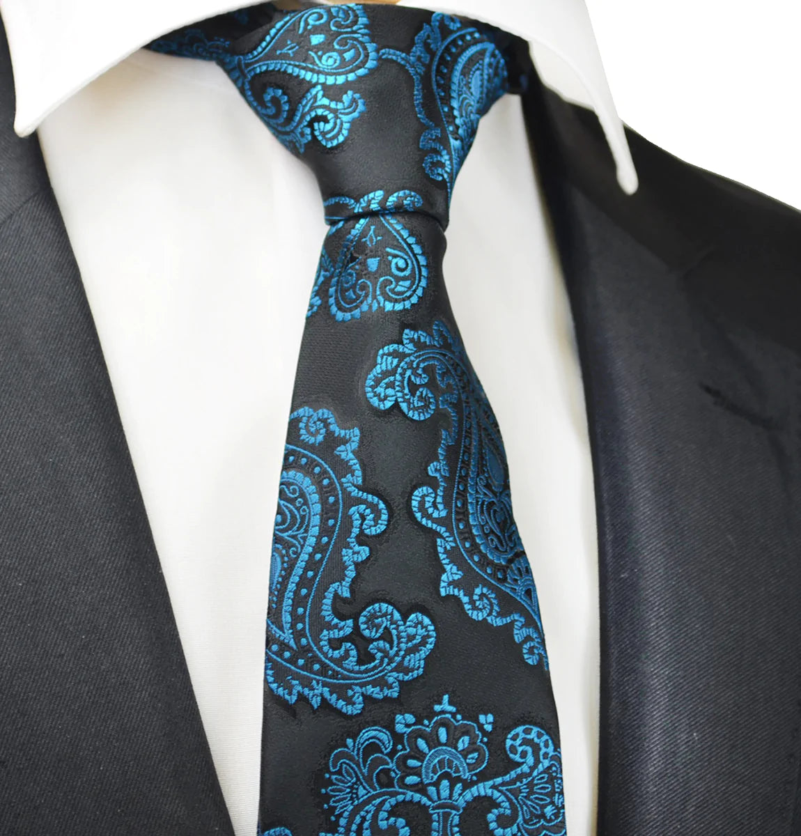 Petrol Blue Formal Paisley Necktie