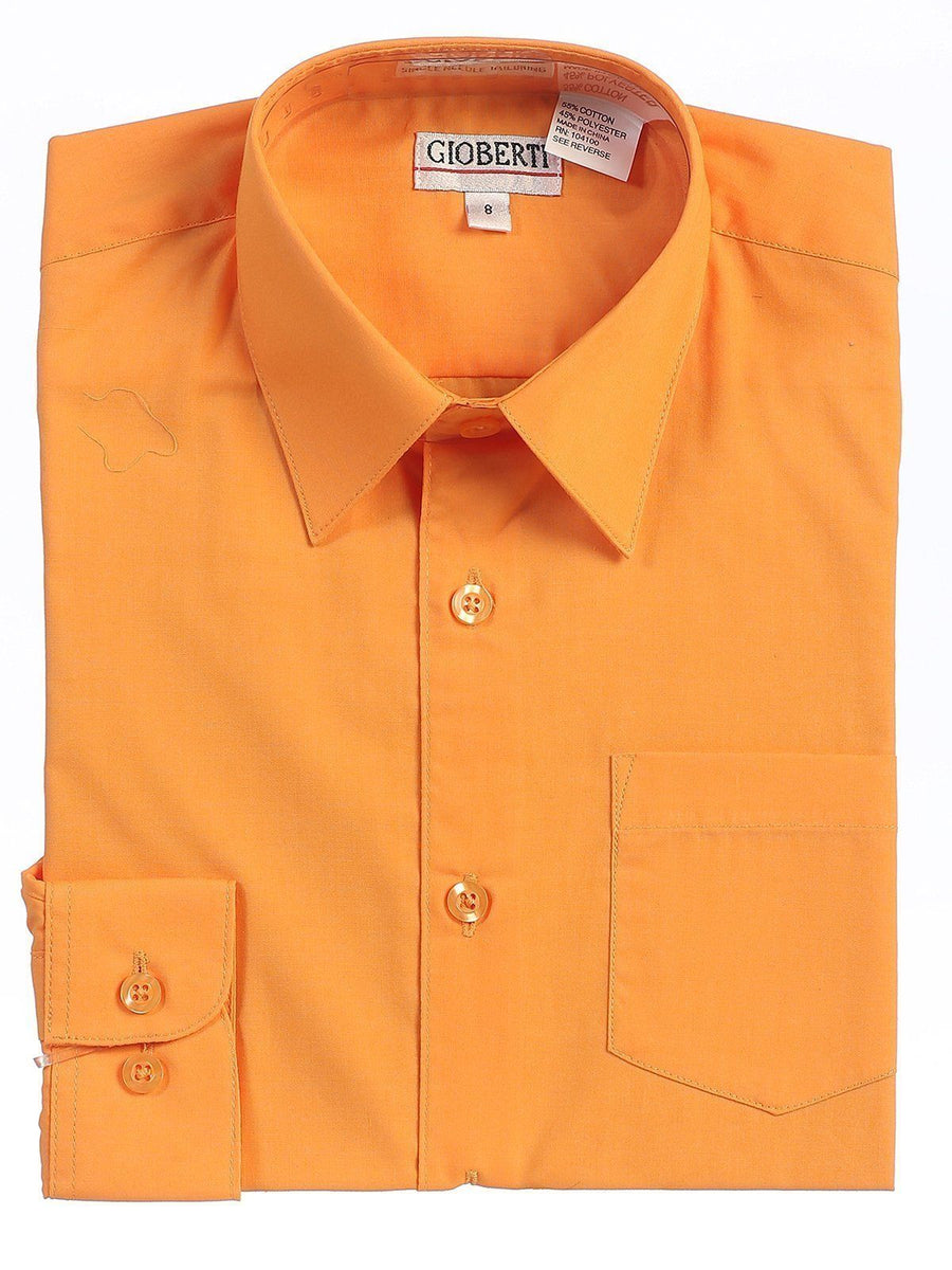 Classic Lite Orange Boys Dress Shirt | Paul Malone