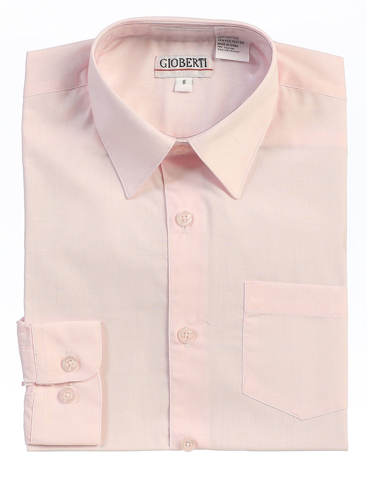 Mavezzano: Boys Dress Shirt - Light PinkDress Shirt