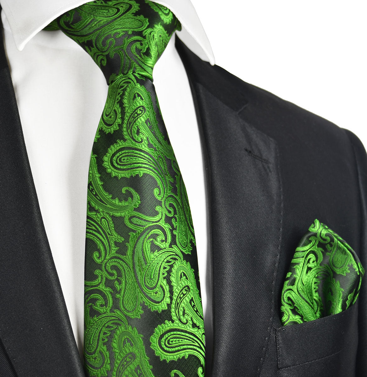 Juniper Green Paisley Tuxedo Vest Set | Paul Malone