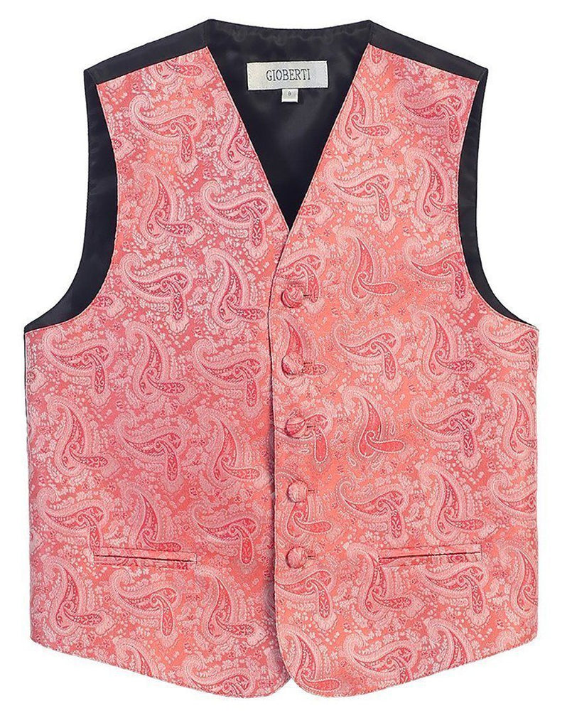 Coral Formal Boys Paisley Tuxedo Vest Set – Paul Malone