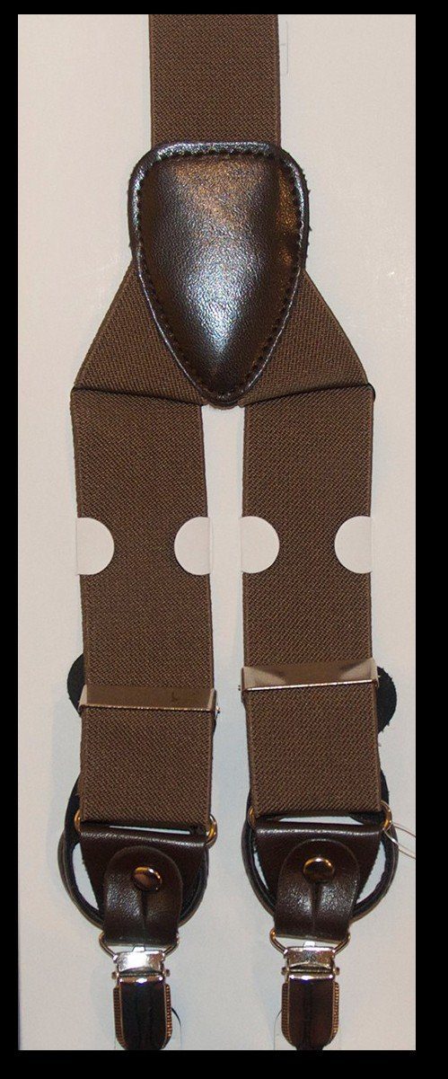 Stagecoach Y-Back Suspenders - Brown Canvas (Long)