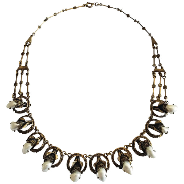 1920s Gilt Brass and Mississippi Pearl Necklace – Icon Style