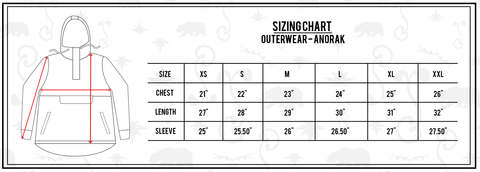 GRC Anorak Jacket Sizes