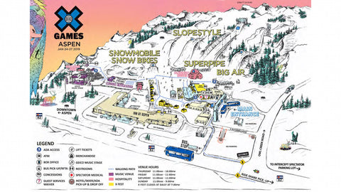 Mapa de los X Games Aspen 2019