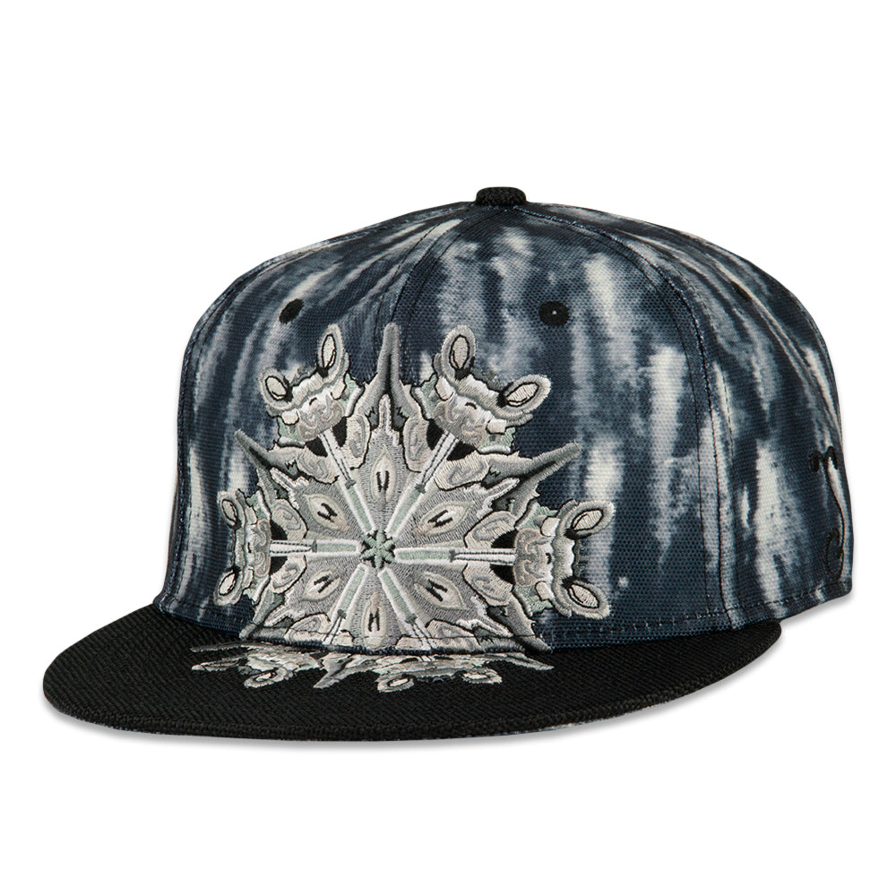 Image of Jerry Garcia Watercolor Mandala Grayscale Fitted Hat