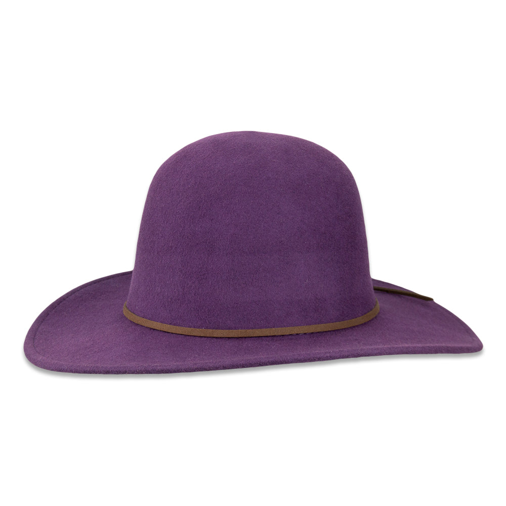 purple brim hat