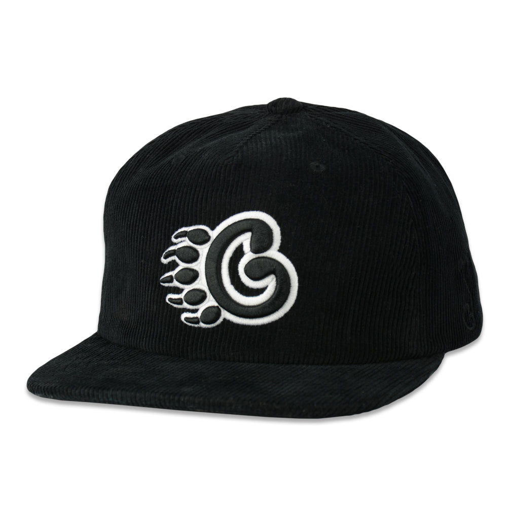 Image of GPaw Black Corduroy Zipperback Hat