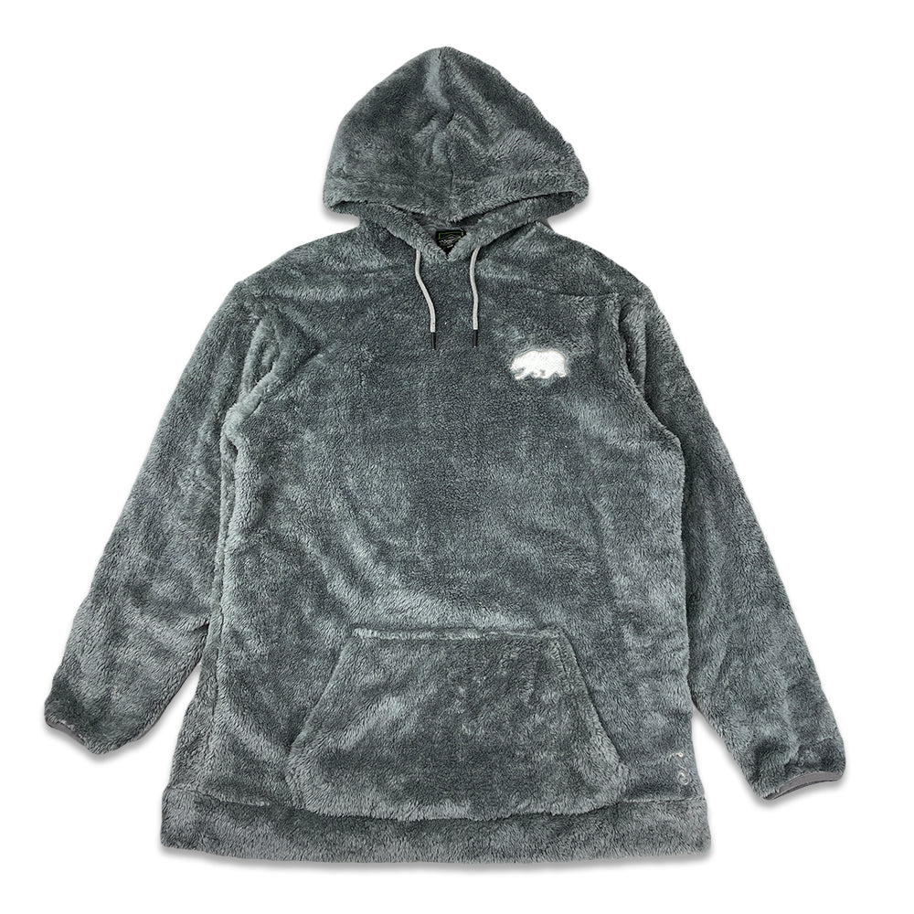 Image of Polar Bear Sherpa Fleece Gray Pullover Hoodie