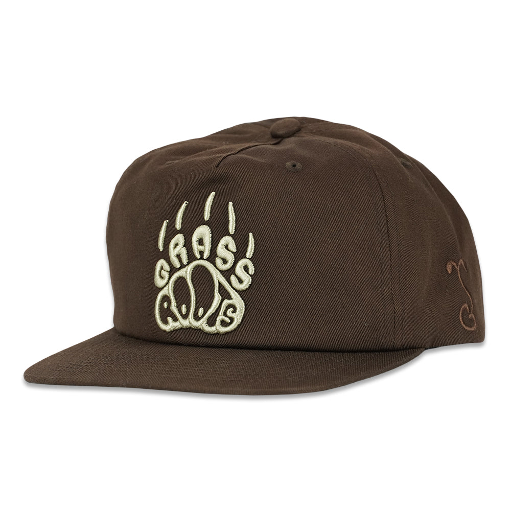 Image of Grassroots Paw Print Brown Unstructured Snapback Hat