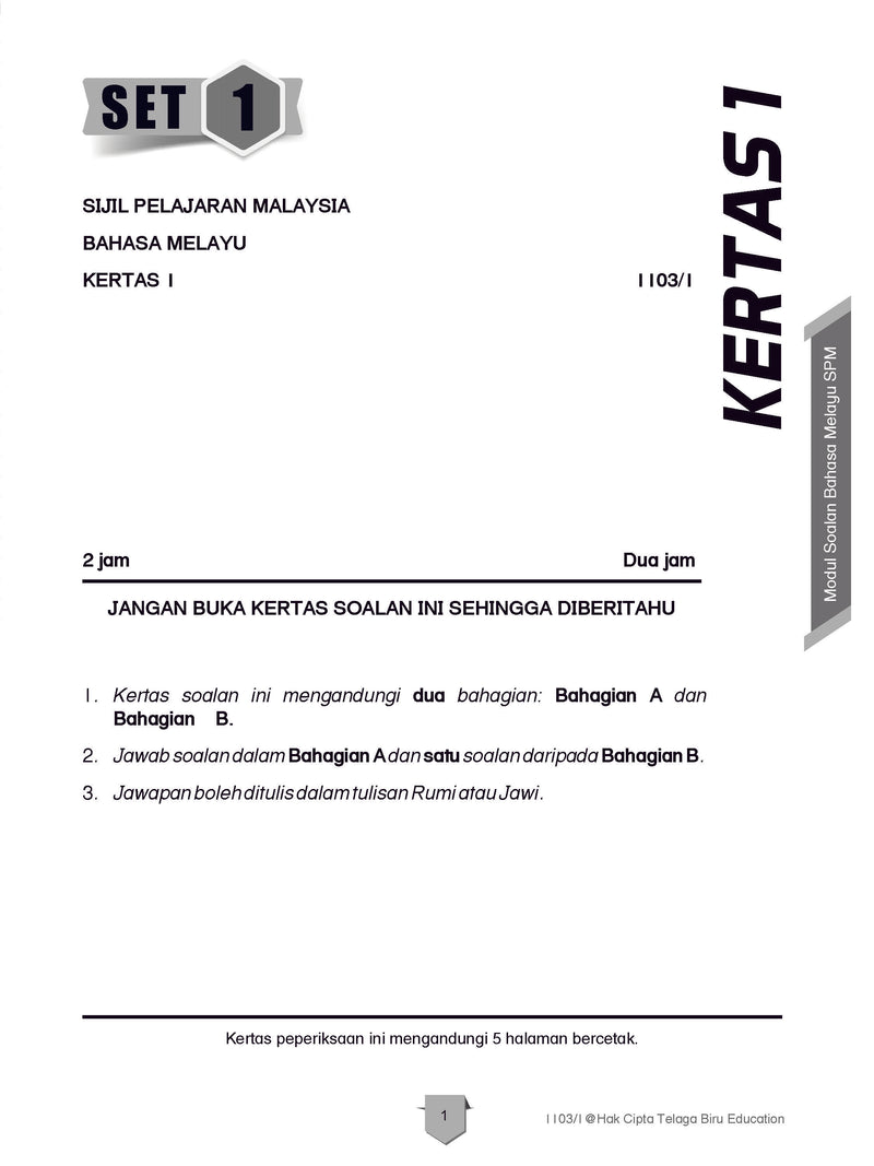 Modul Soalan Bahasa Melayu Spm Format 2021 Tbbs1241 Telaga Biru Sdn Bhd