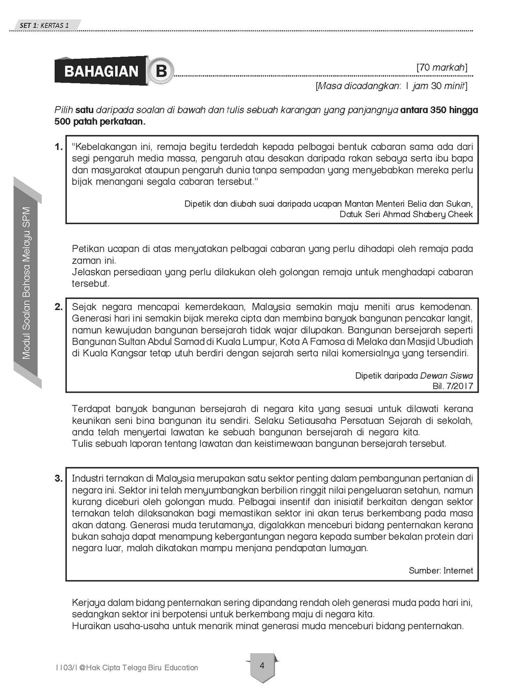 Modul Soalan Bahasa Melayu Spm Format 2021 Tbbs1241 Telaga Biru Sdn Bhd