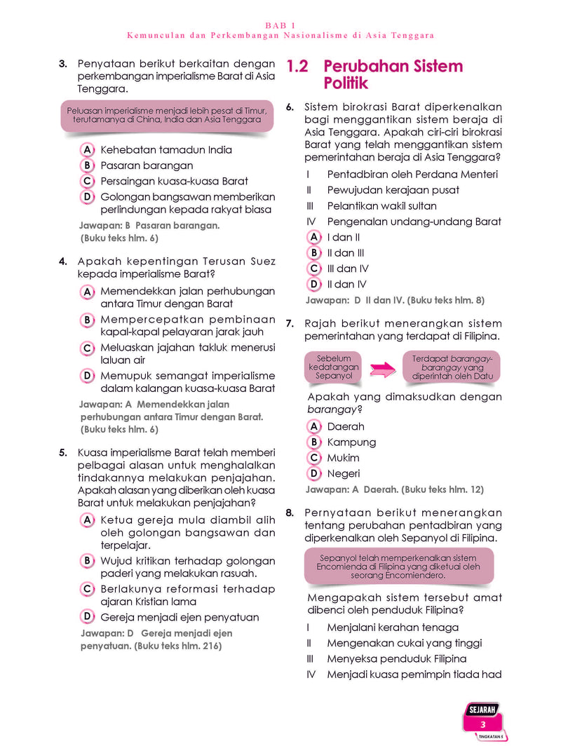 Bilangan Muka Surat Buku Teks Sejarah Darjah 5