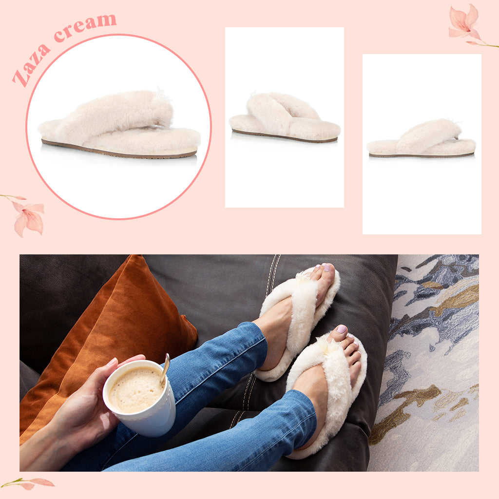 Nuknuuk Zaza cream flip flop