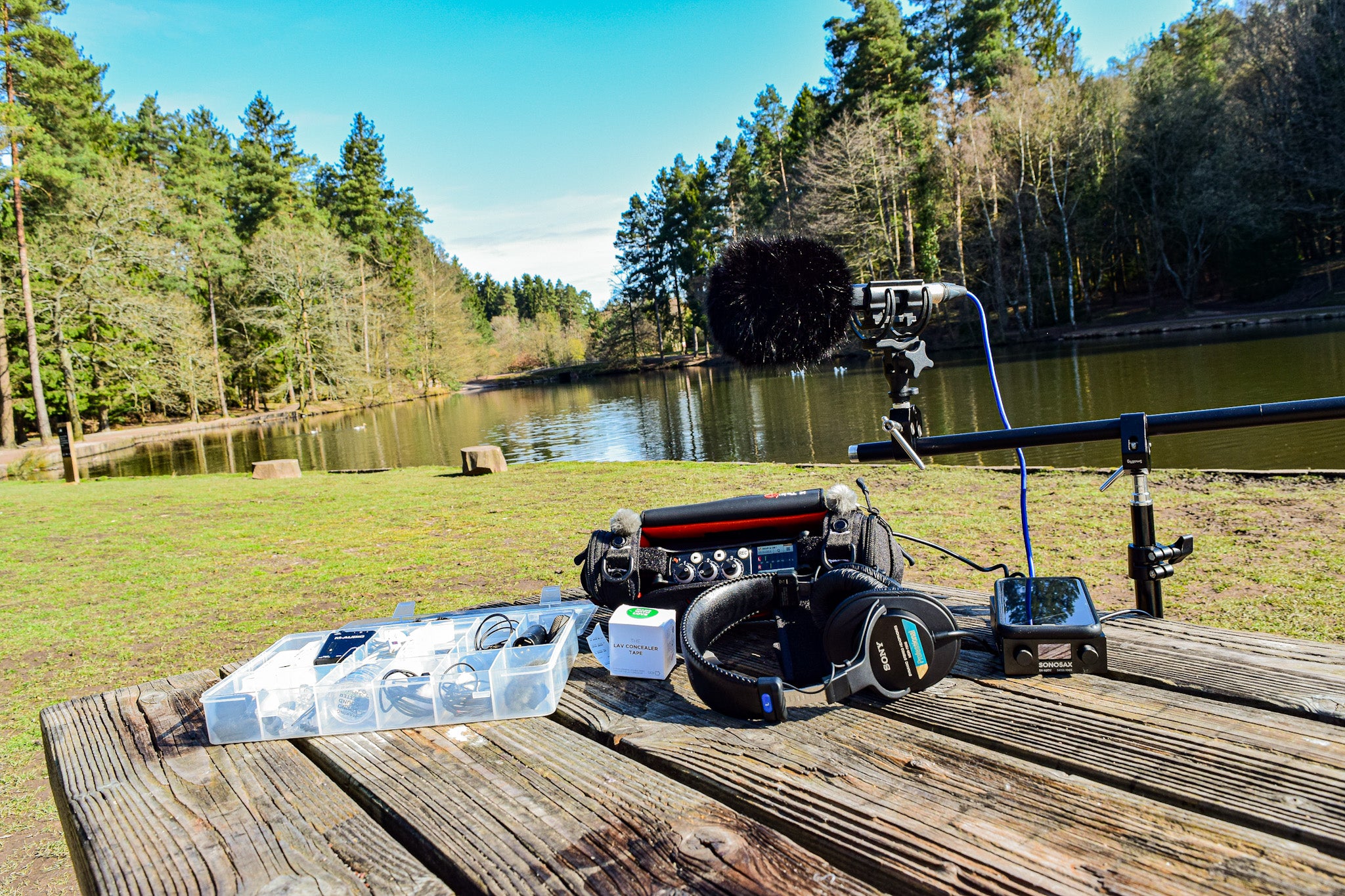 Equipment pictured: The Windbubbles, DPA Microphones 6060 subminiature lavalier microphones, Sound Devices Mix Pre-3 mixer/record, K-Tek KSTGMIX Stingray Mixer Bag, Sony MDR-7506 Headphones