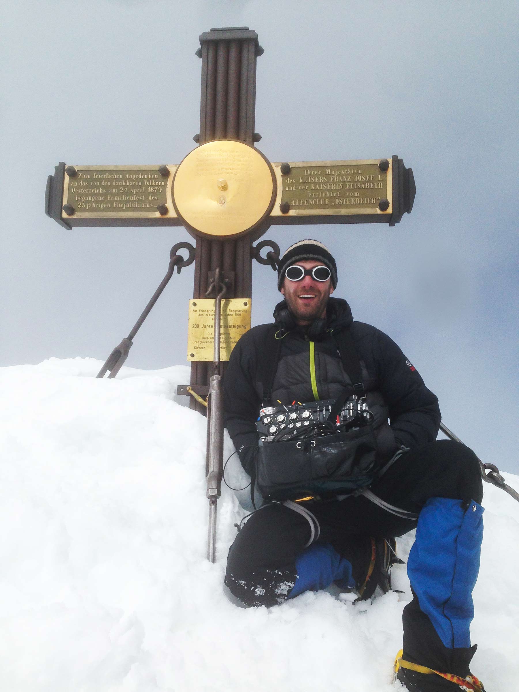 Herbert Verdino at the peak of Großglockner in the Austrian Alps