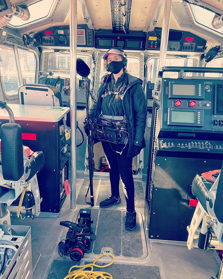 Lauren Banjo on coast guard duty with her trusty first-mate, The Spacer Bubble!