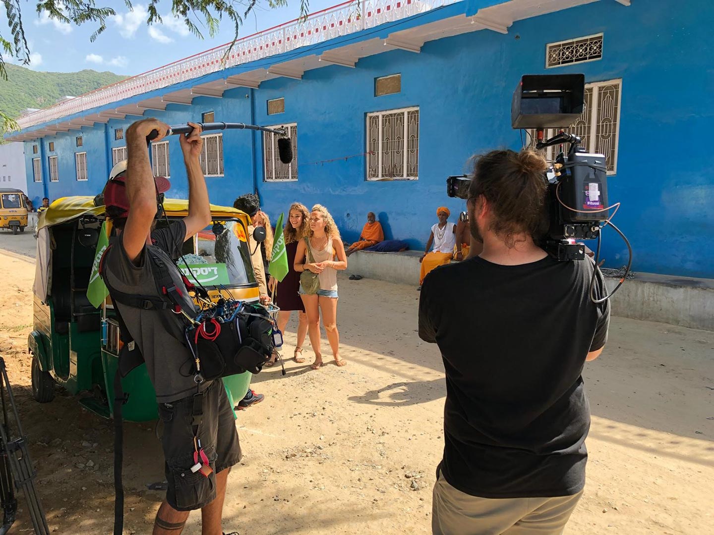 Nadir Fleishman in Israel with The Windkiller on set