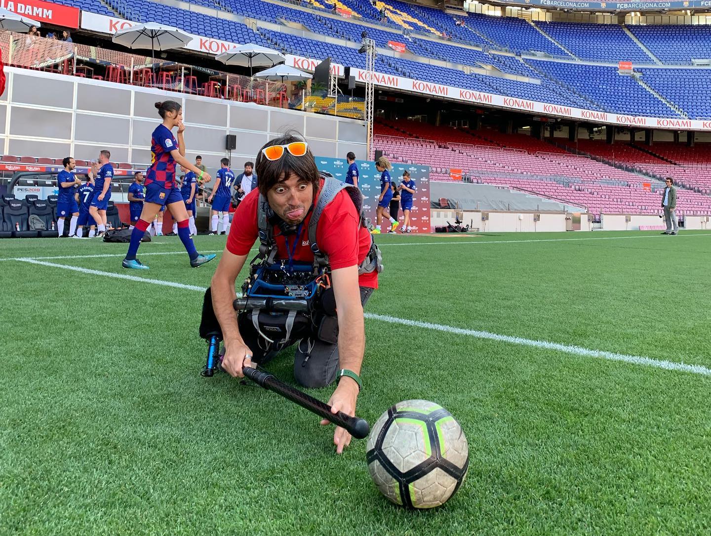 Efrem Carbó Perez with The Spacer Bubble at Camp Nou