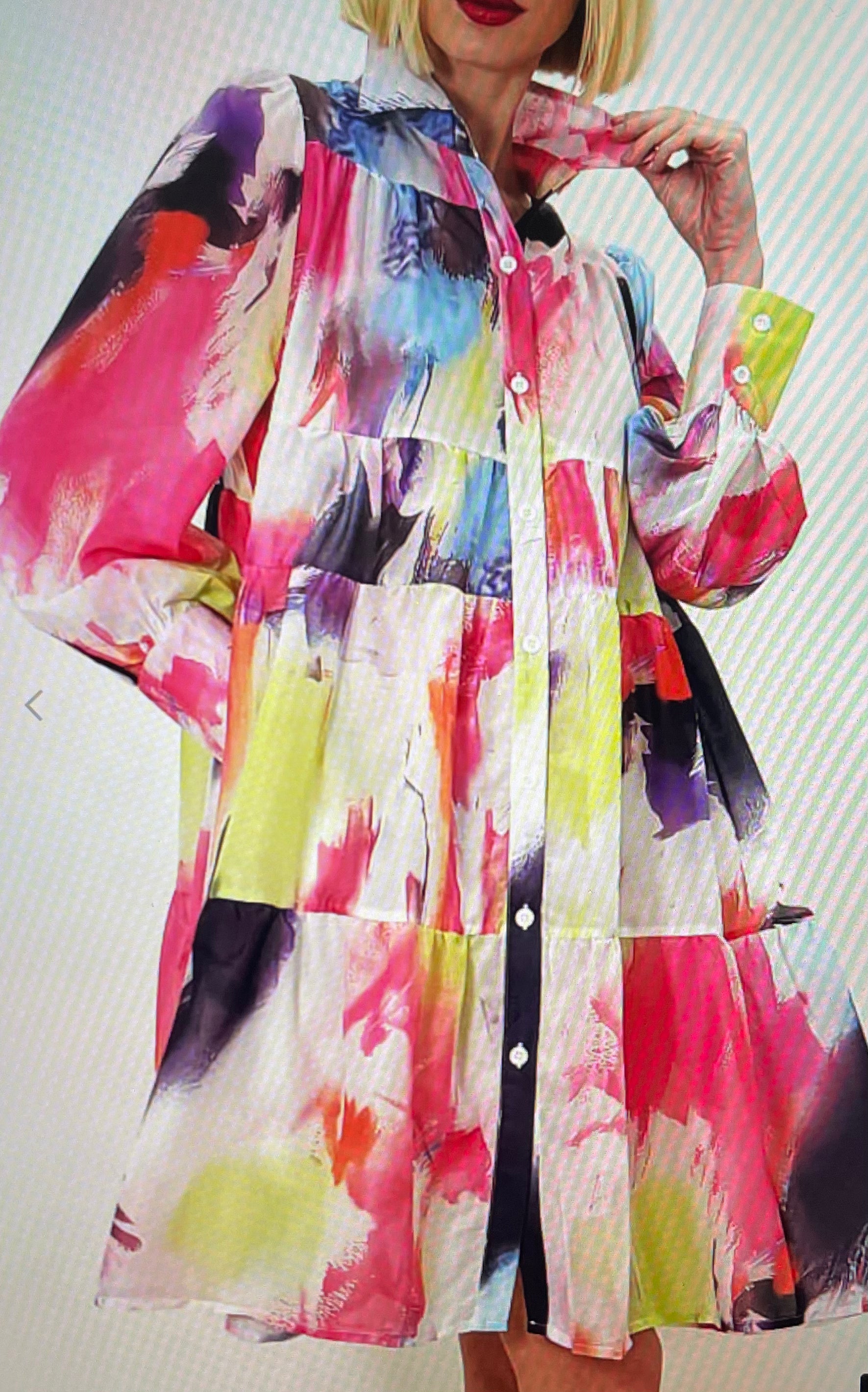 Button down collar dress able to eat