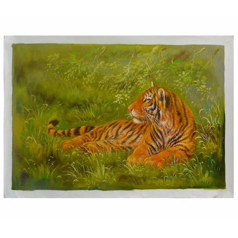 Oil Paint Canvas Art Portrait Himalaya Tiger Wall Decor Cs323s Golden Lotus Antiques