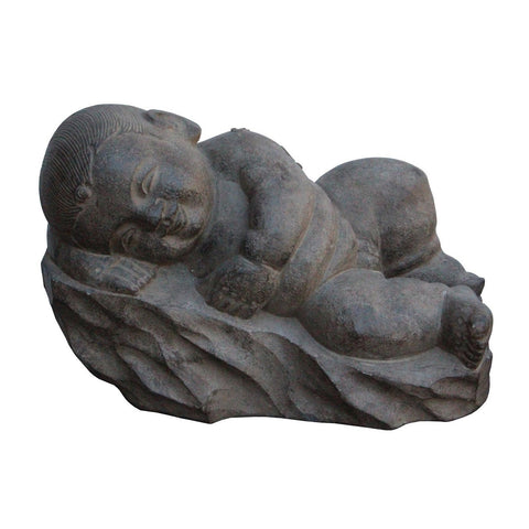 Chinese Oriental Stone Reclining Sleeping Baby Kid Figure cs3630S ...