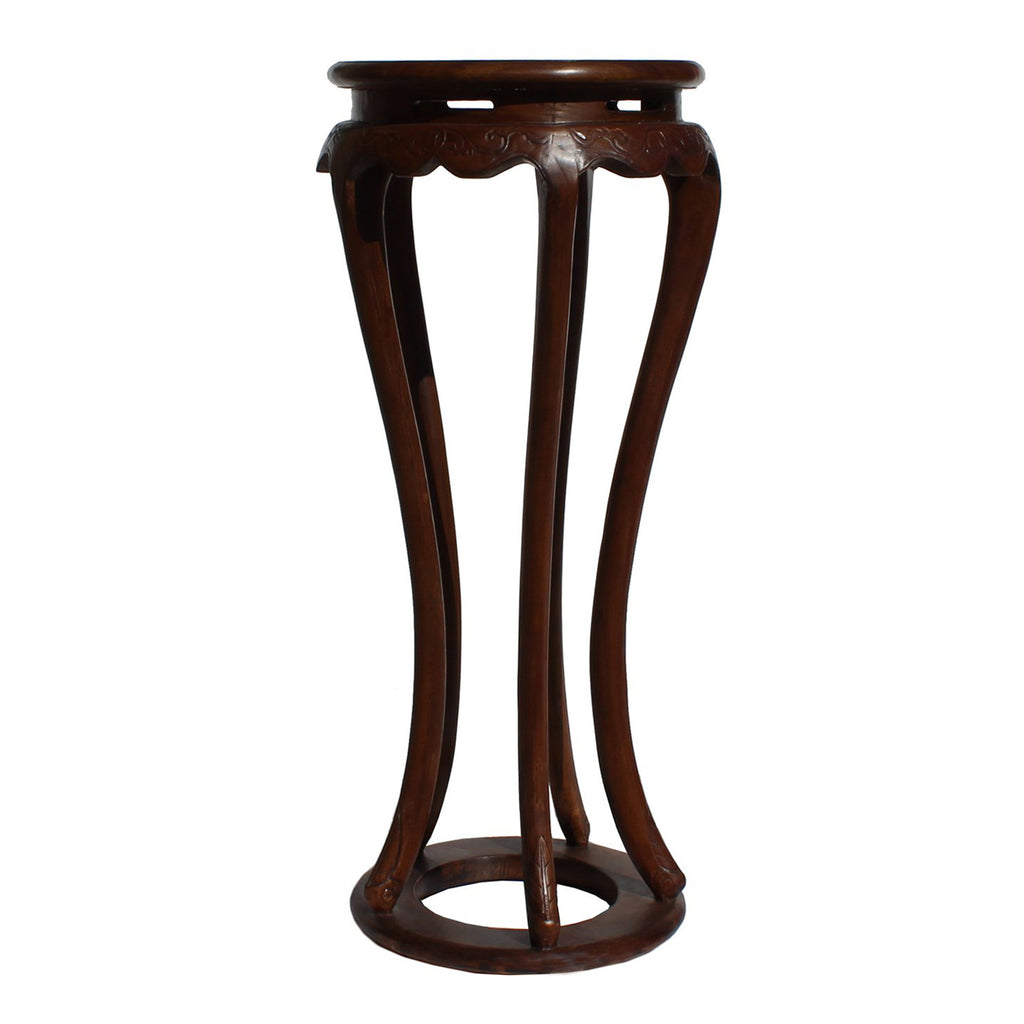 Chinese Brown Tall Round 5 Legs Plant Stand Pedestal Table Cs4366s Golden Lotus Antiques