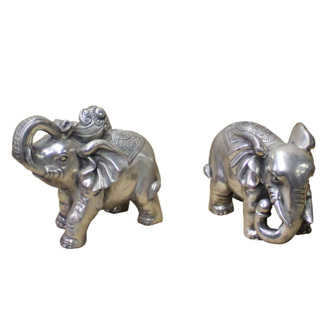 pair metal elephant statue
