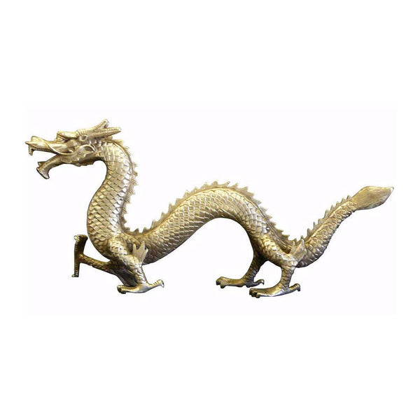 Chinese Handmade Silver Color Dragon Fengshui Decor Figure Mid Size cs ...