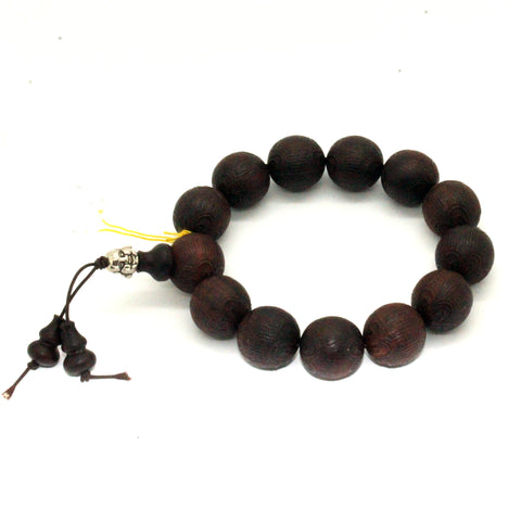 Reddish Brown Zitan Wood Beads Hand Rosary Praying Bracelet ws213S ...