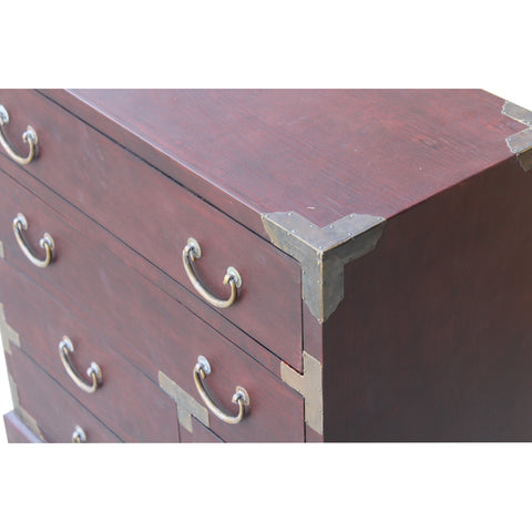 Oriental Asian Metal Hardware Chest Of Drawers Cabinet Ws473s