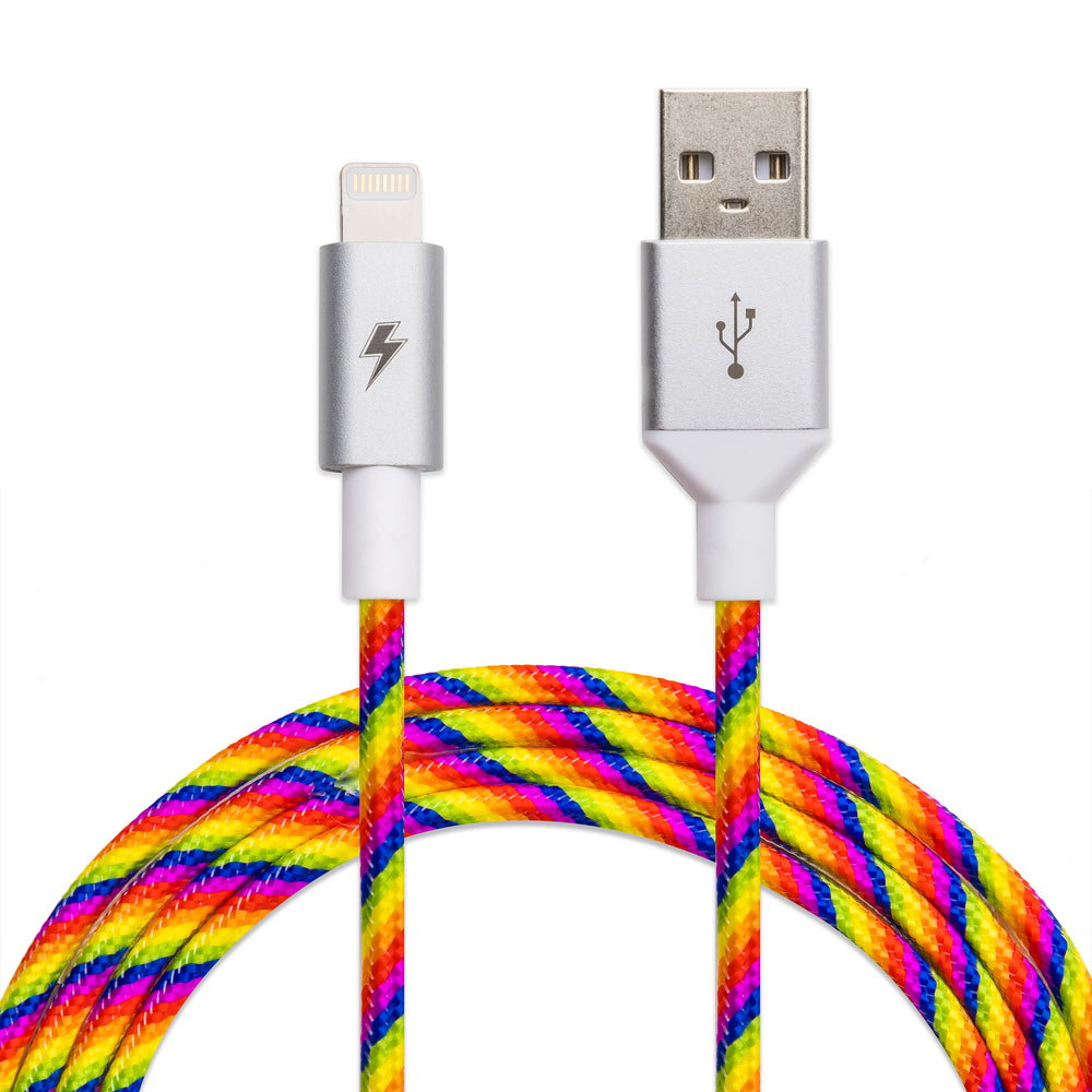 Rainbow Lightning Cable [5 ft / 1.5m length] – Charge Cords