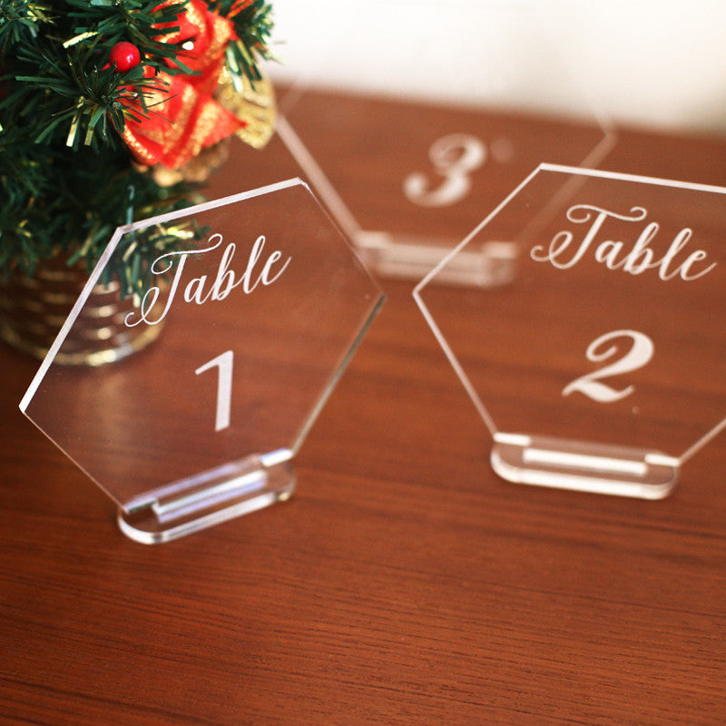 Acrylic Clear Table Numbers -wedding Standing Numbers, Clear Acrylic t