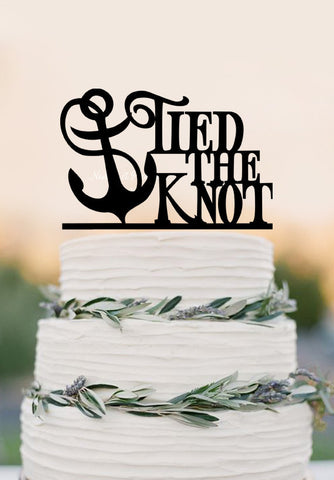 Tied The Knot Anchor Destination Wedding Beach Cake Topper