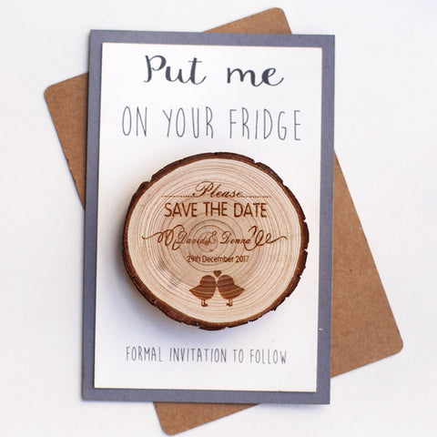 Love Birds Save The Date Magnet Personalized Engraved Save The Date