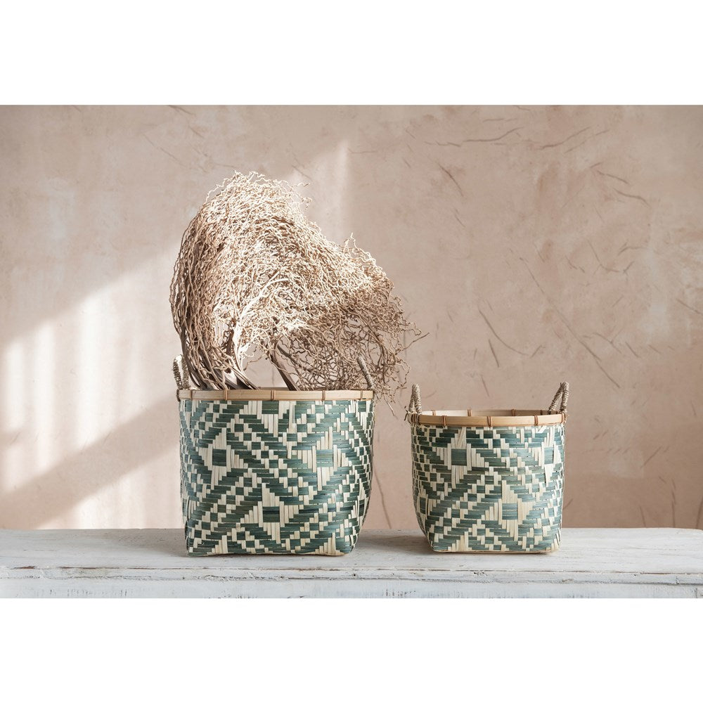 Hand-Woven Bamboo Basket