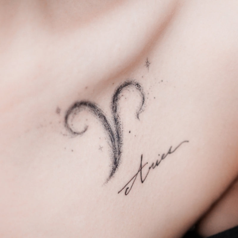 Aries Zodiac Sign Temporary Tattoo Set | Tattoo Icon – TattooIcon