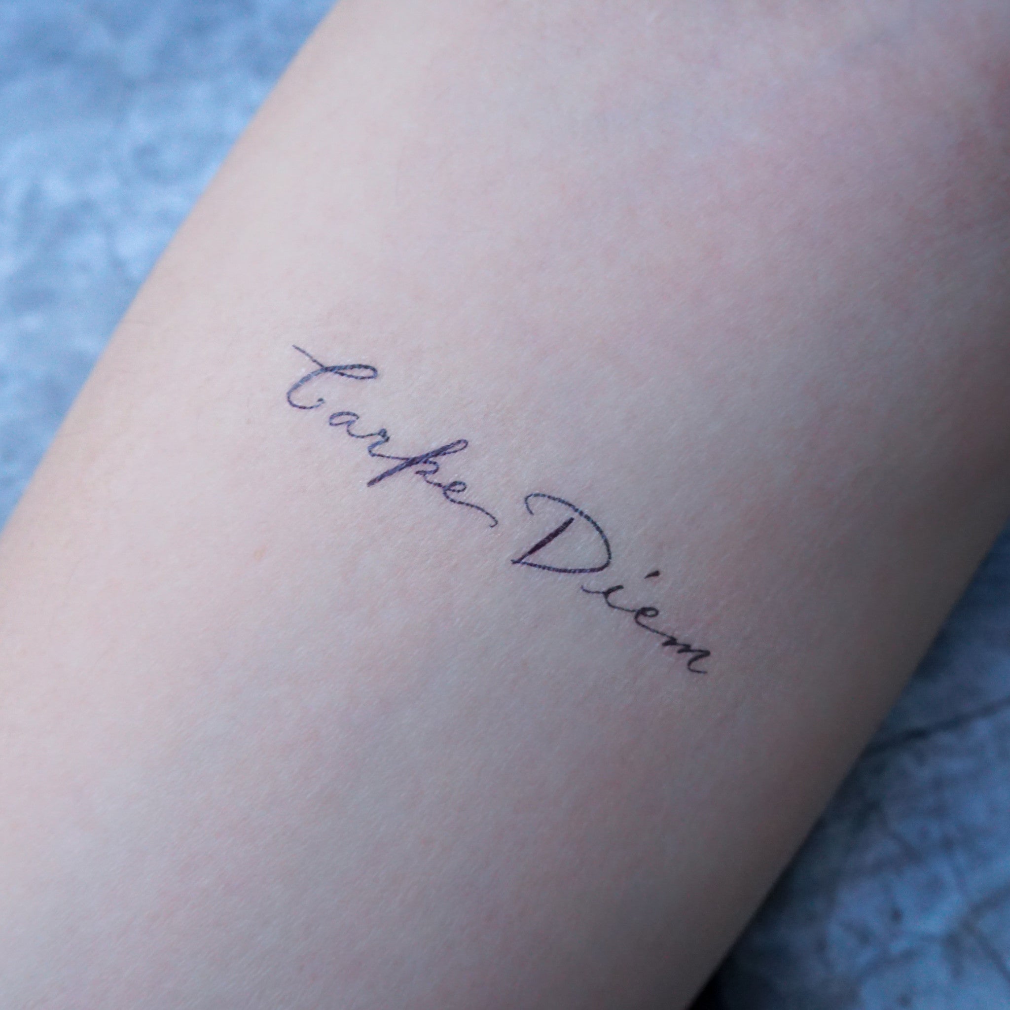 Carpe Diem Travel Life Lettering Quote Temporary Tattoo HK香港文字刺青紋身貼紙印刷 ...