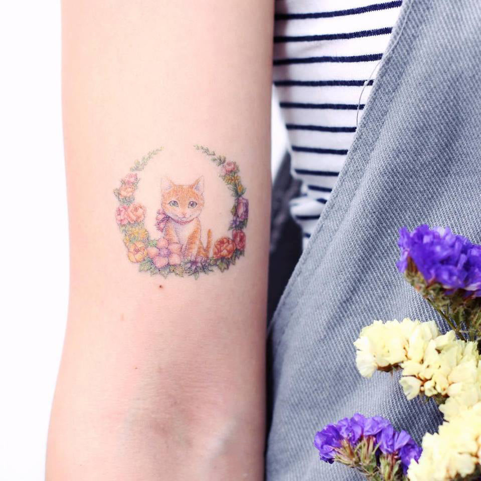 Lazy Duo Temporary Tattoo Sticker 柴犬刺青禮物紋身情侶花貓刺青香港台灣floral Shiba Tattoo Flower Cat Tattoo Couple Tattoo Lover Matching Tattoo Minimal Tattoo Lazy Duo Tattoo Sticker 香港紋身貼紙