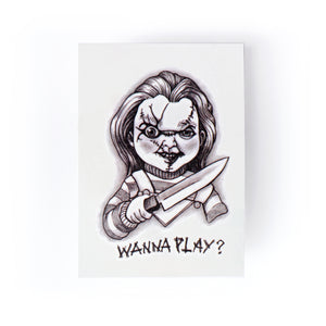 LAZY DUO Temporary Tattoo Sticker Halloween Chucky Play Movie Scary Ghost  Horror  Shop LAZY DUO TATTOO Temporary Tattoos  Pinkoi