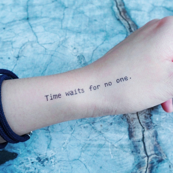 40 Time Waits For No Man Tattoo Designs For Men  Quote Ink Ideas