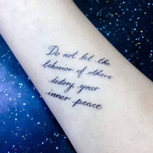Uplifting Quote．Peaceful Mind Tattoo - LAZY DUO TATTOO