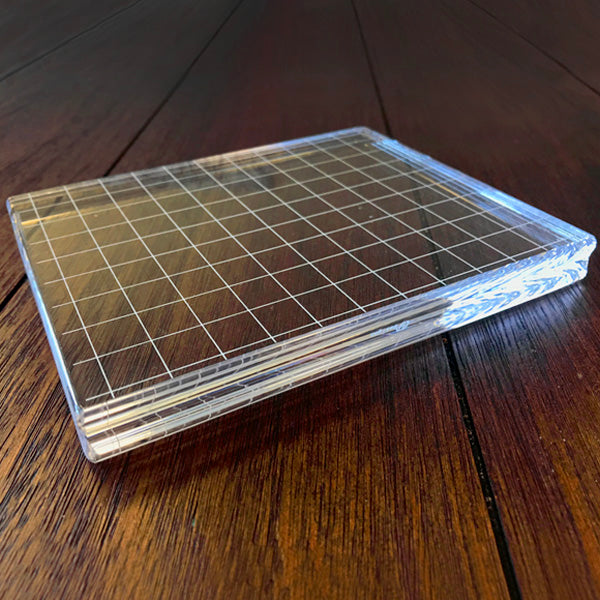 Acrylic Grid Bkground Stamping Block 4-7/8 x 6-1/8