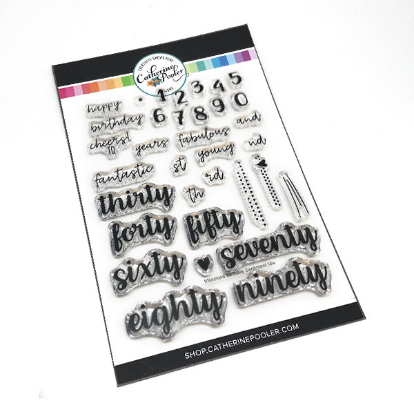 Milestone Birthday Sentiment Mix Stamp Set