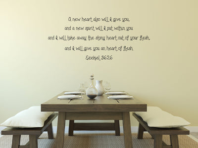 Ezekiel 36:26 - Inspirational Wall Decals Vinyl Wall Decal Inspirational Wall Signs 