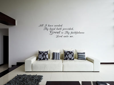 Great Is Thy Faithfulness - Hymn Decal Vinyl Wall Decal Title Done 