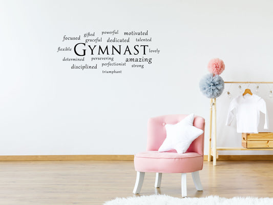 GYMNASTICS DECOR (Life-size Wall Decals) Gymnast Silhouette Decals