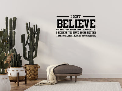 I Believe Family Room Wall Sticker Quote - Inspirational Wall Signs Vinyl Wall Decal Inspirational Wall Signs 